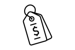 Tag icon illustration. icon related to shopping. Line icon style. Simple vector design editable