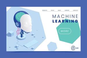 Machine Learning Isometric Website vector