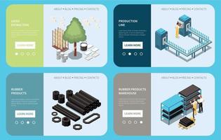 Rubber Production Technology Landing Pages vector