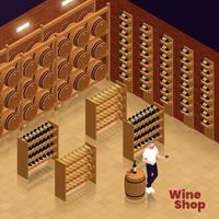Wine Shop Business Composition vector