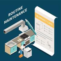 Routine Maintenance Isometric Background vector