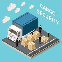 Cargo Security Service Isometric Background vector