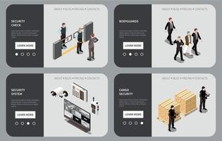 Security Service Isometric Landing Pages vector