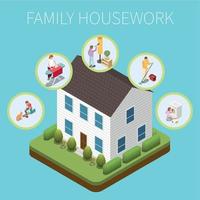 Family Housework Design Concept vector