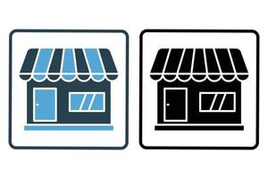 Store icon illustration. icon related to shopping. Solid icon style. Simple vector design editable