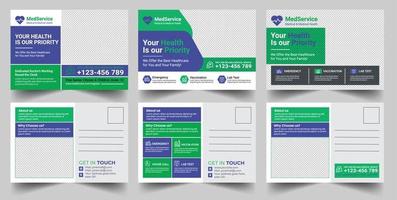 Medical healthcare service Social Media Post Template, hospital clinic promotion web banner, medical social media post, business promotion banner for doctor, medical social media post set vector