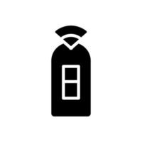 Smart light switch black glyph icon. Remote control of home lighting via smartphone. Automated device. Energy saver. Silhouette symbol on white space. Solid pictogram. Vector isolated illustration