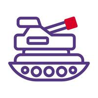 tanque icono duotono estilo duotono rojo púrpura color militar ilustración vector Ejército elemento y símbolo Perfecto.