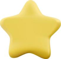 Golden Star. Glossy yellow star shape. Realistic 3D vector illustration isolated on a white background