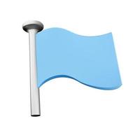 Blue flag icon symbols. goal, map reminder, location fixing, achievement success concept. 3D vector isolated illustration design. Cartoon pastel Minimal style. You can used for design ux, ui.