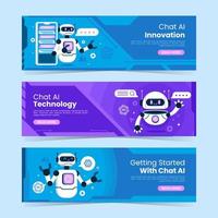 Chat AI with Smart Robot Banner Set vector