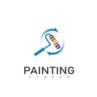 Brush and paint  color with minimalist design style. Creative concept of paint design vector