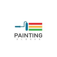 Brush and paint  color with minimalist design style. Creative concept of paint design vector