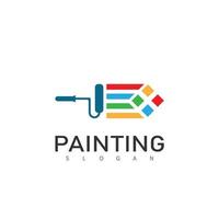 Brush and paint  color with minimalist design style. Creative concept of paint design vector