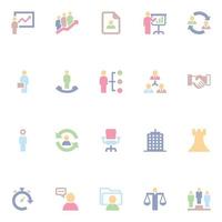 Flat color icons for human resources. vector