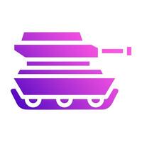 tanque icono sólido estilo degradado púrpura rosado color militar ilustración vector Ejército elemento y símbolo Perfecto.