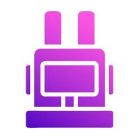 backpack icon solid style gradient purple pink colour military illustration vector army element and symbol perfect.