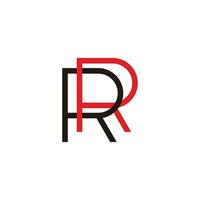 letter RR linked colorful simple geometric line logo vector