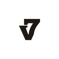 letter v7 bold simple logo vector