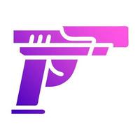 pistola icono sólido estilo degradado púrpura rosado color militar ilustración vector Ejército elemento y símbolo Perfecto.