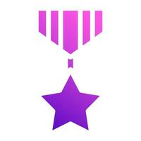 medalla icono sólido estilo degradado púrpura rosado color militar ilustración vector Ejército elemento y símbolo Perfecto.