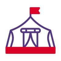 tent icon duotone style duotone red purple colour military illustration vector army element and symbol perfect.