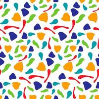 Abstract bright pattern with various elements in the form of colorful shapes. Chaotic vector texture with curved shapes. Printing on textiles and paper. Printing on gift packaging