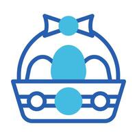 basket egg icon duotone blue style easter illustration vector element and symbol perfect.