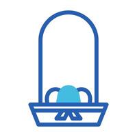 basket egg icon duotone blue style easter illustration vector element and symbol perfect.