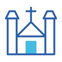 catedral icono duotono azul estilo Pascua de Resurrección ilustración vector elemento y símbolo Perfecto.