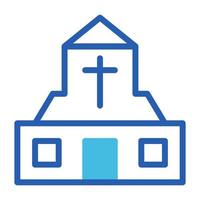 catedral icono duotono azul estilo Pascua de Resurrección ilustración vector elemento y símbolo Perfecto.