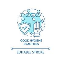 Good hygiene practices turquoise concept icon. Planning approach to HACCP abstract idea thin line illustration. Isolated outline drawing. Editable stroke vector