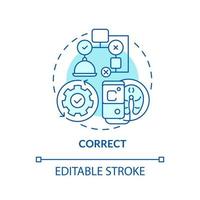 Correct turquoise concept icon. Adjust food processing temperature. HACCP on practice abstract idea thin line illustration. Isolated outline drawing. Editable stroke vector