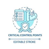 Critical control points turquoise concept icon. Reduce risks. HACCP system element abstract idea thin line illustration. Isolated outline drawing. Editable stroke vector