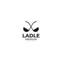 Vector ladle soup logo design concept illustration idea