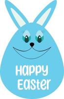 Free vector happy Easter day with text and egg card in doodle style