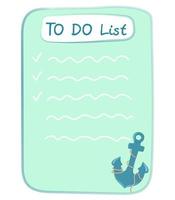 To-do list with blank space for text. Hand-drawn cute striped note paper sheet. Cartoon illustration of decorative note paper. vector