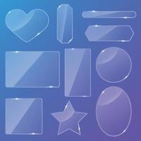 A set of vector glass borders of different shapes