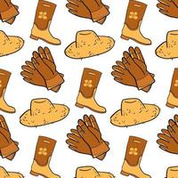 Pattern for your design with gloves and rubber boots. Vector drawing