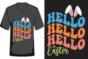 contento Pascua de Resurrección retro camiseta diseño vector