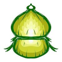 Illustration of a green lantern with a yellow flame on the theme of Ramadan, Eid al-Fitr and Eid al-Adha vector