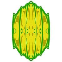 Illustration of a green lantern with a yellow flame on the theme of Ramadan, Eid al-Fitr and Eid al-Adha vector