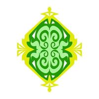 Illustration of a green lantern with a yellow flame on the theme of Ramadan, Eid al-Fitr and Eid al-Adha vector
