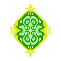 Illustration of a green lantern with a yellow flame on the theme of Ramadan, Eid al-Fitr and Eid al-Adha vector