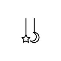 moon and star ornament sign symbol. vector illustration