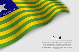 Wave flag of Piaui is a state of Brazi vector