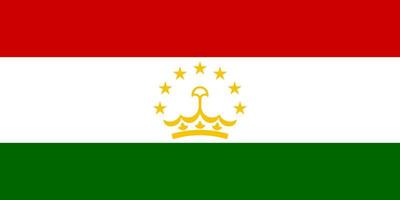 Tajikistan Simple flag Correct size, proportion, colors. vector