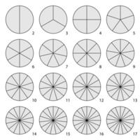 Set of round graphic pie charts icons. vector