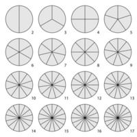 Set of round graphic pie charts icons. vector