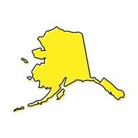 Simple outline map of Alaska is a state of United States. Styliz vector